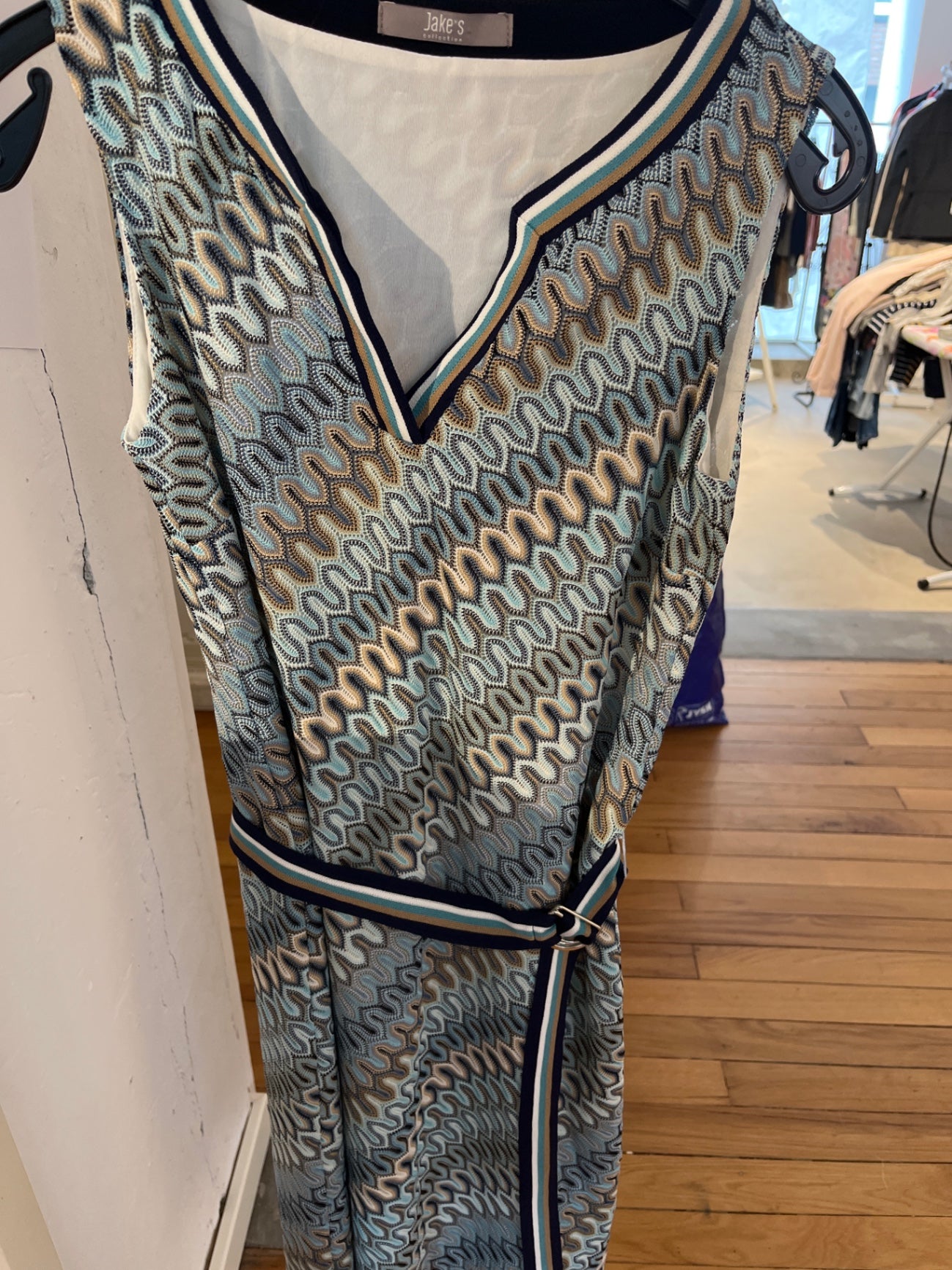Jake's Kleid Mehrfarbig (Blau, Beige, Weiß)