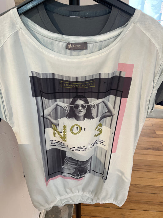 Decay T-Shirt Türkis mit Druck