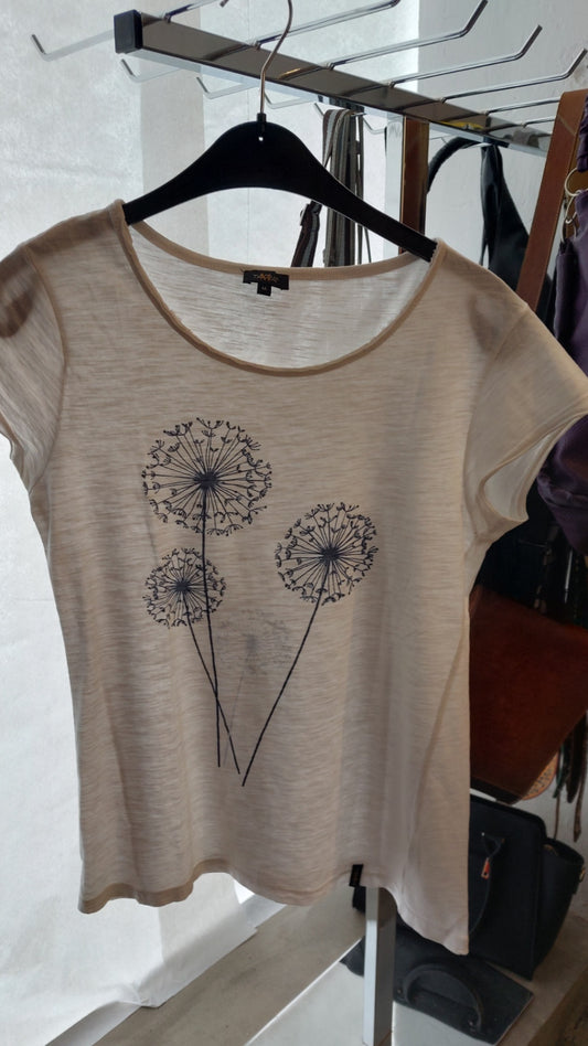 Tara M T-Shirt Weiß mit blauen Blumen