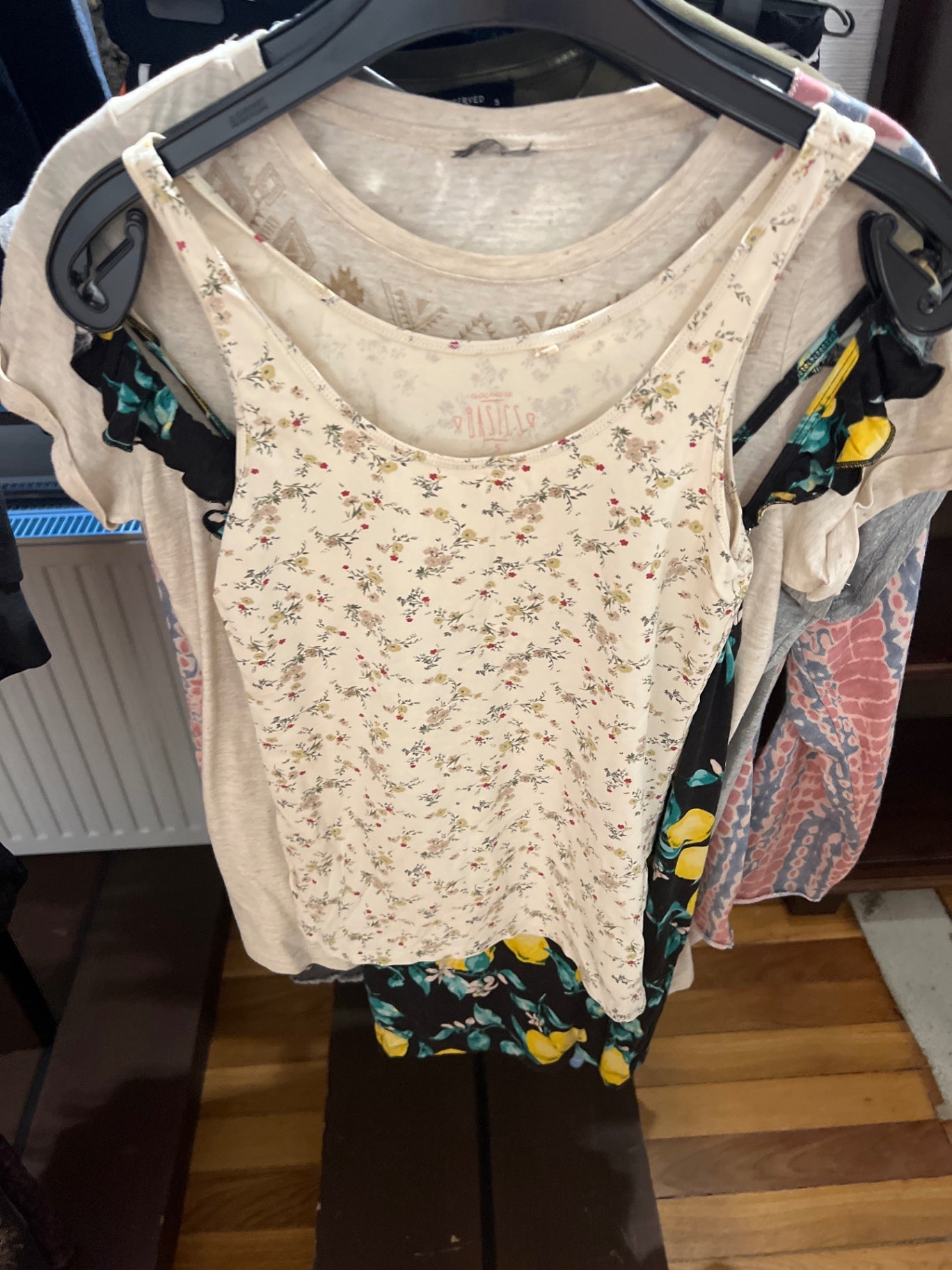 Unbekannt Tanktop Beige mit Blumenmuster