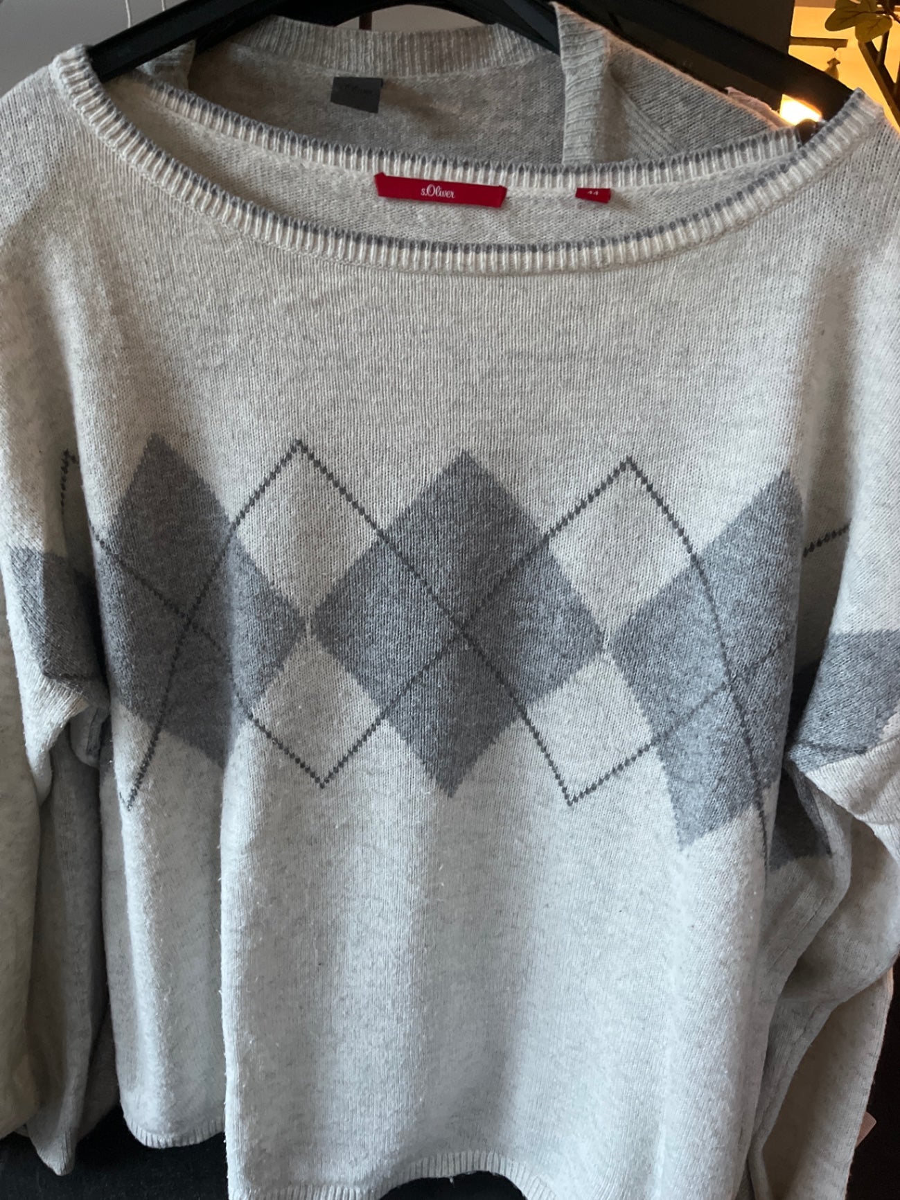s.Oliver Pullover Grau, Rauten
