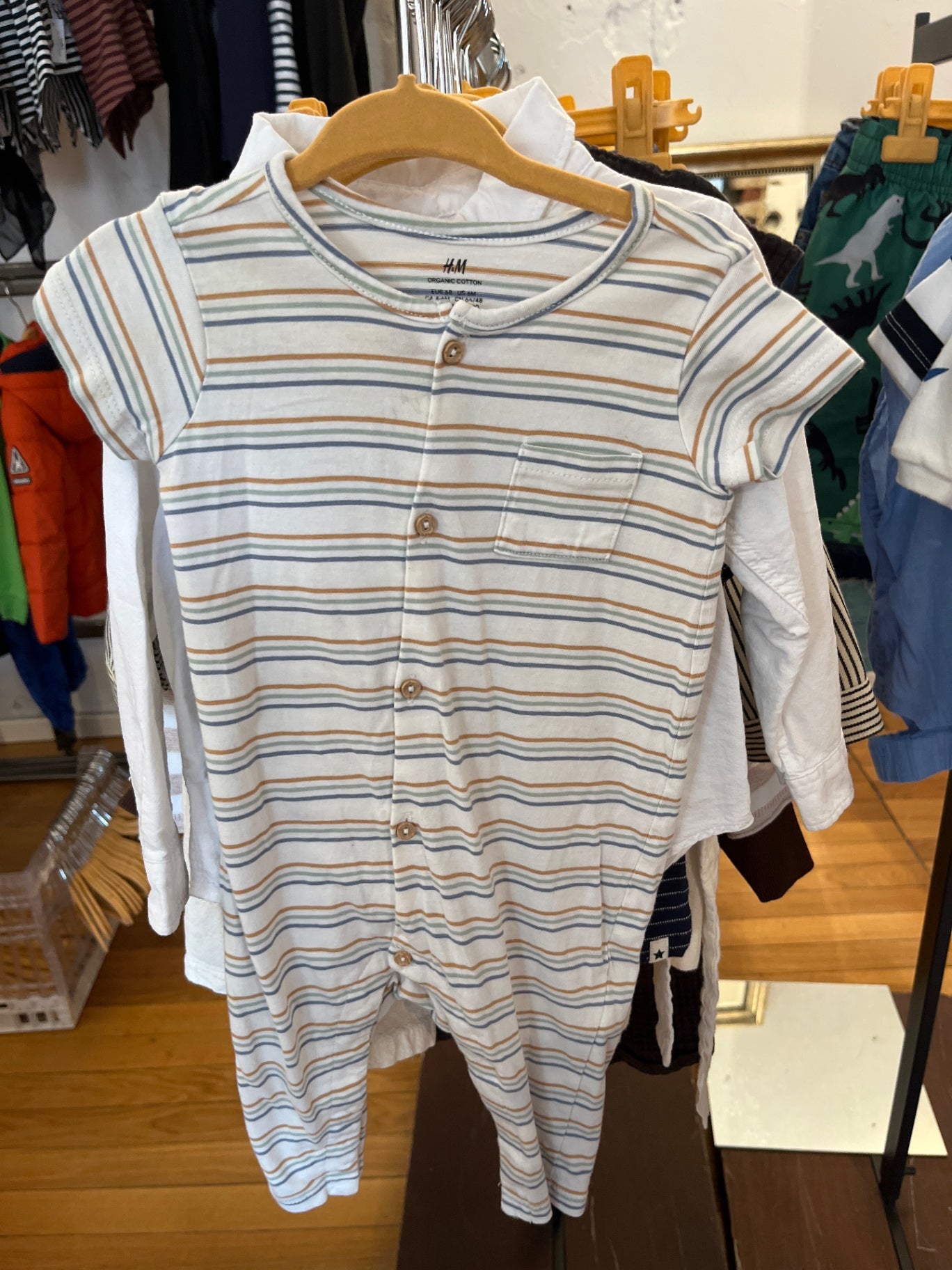 H&M Strampler Weiß mit Streifen