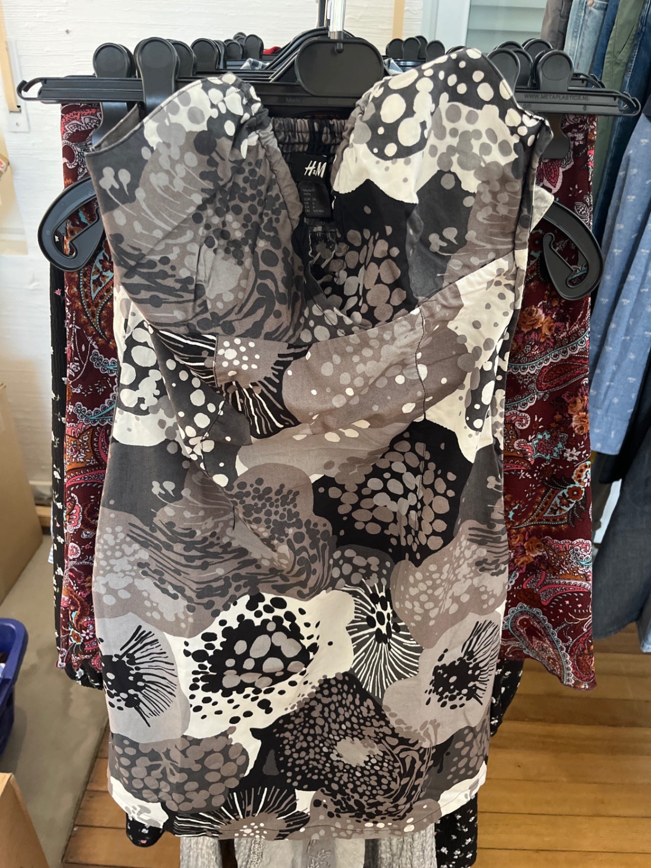 H&M Kleid Mehrfarbig (Schwarz, Weiß, Grau)