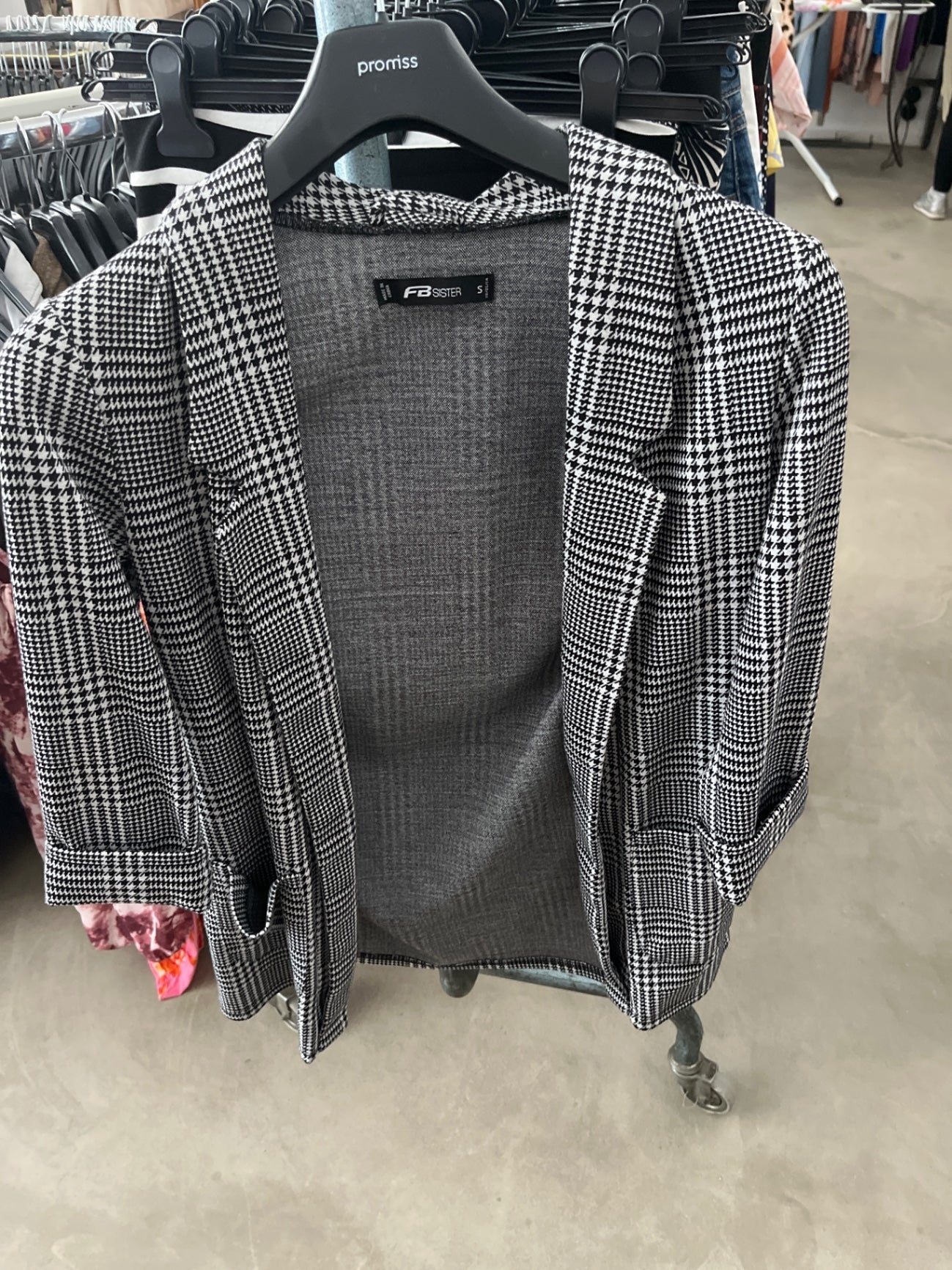 FB Sister Blazer Schwarz-Weiß kariert