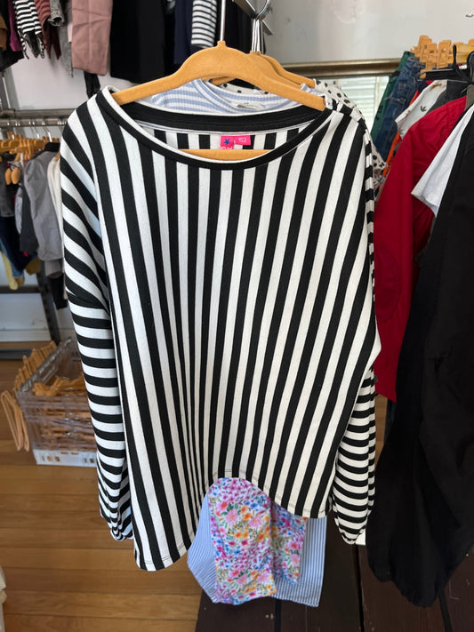 Teen Girls Pullover Schwarz und Weiß