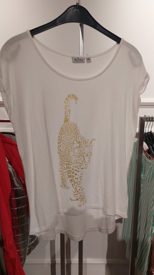 Blue Motion T-Shirt Weiß mit Gold