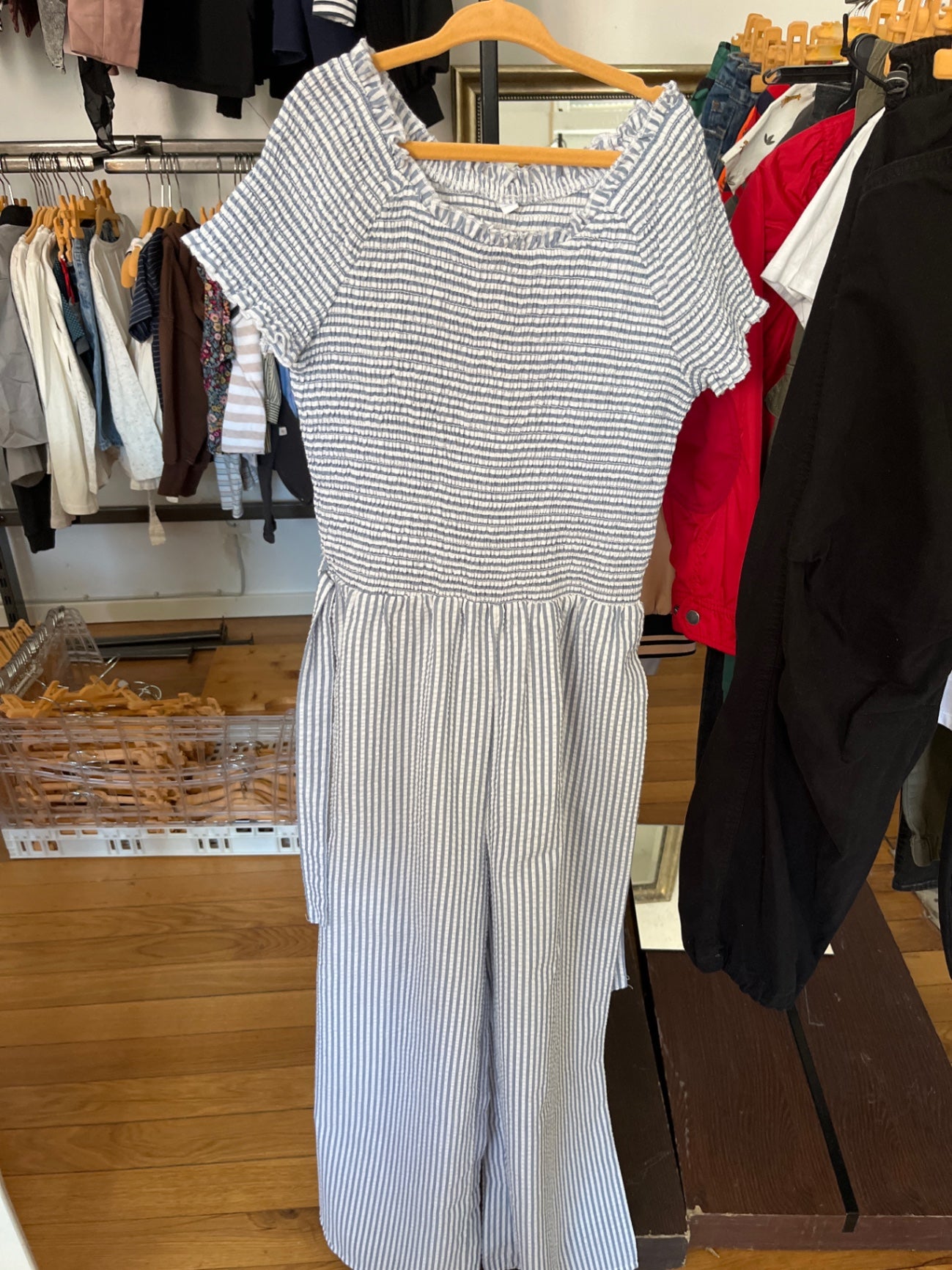 C&A Jumpsuit Blau und Weiß gestreift