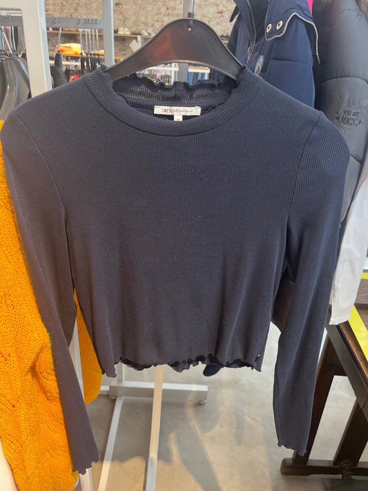 Tom Tailor denim Langarmshirt cropped Blau