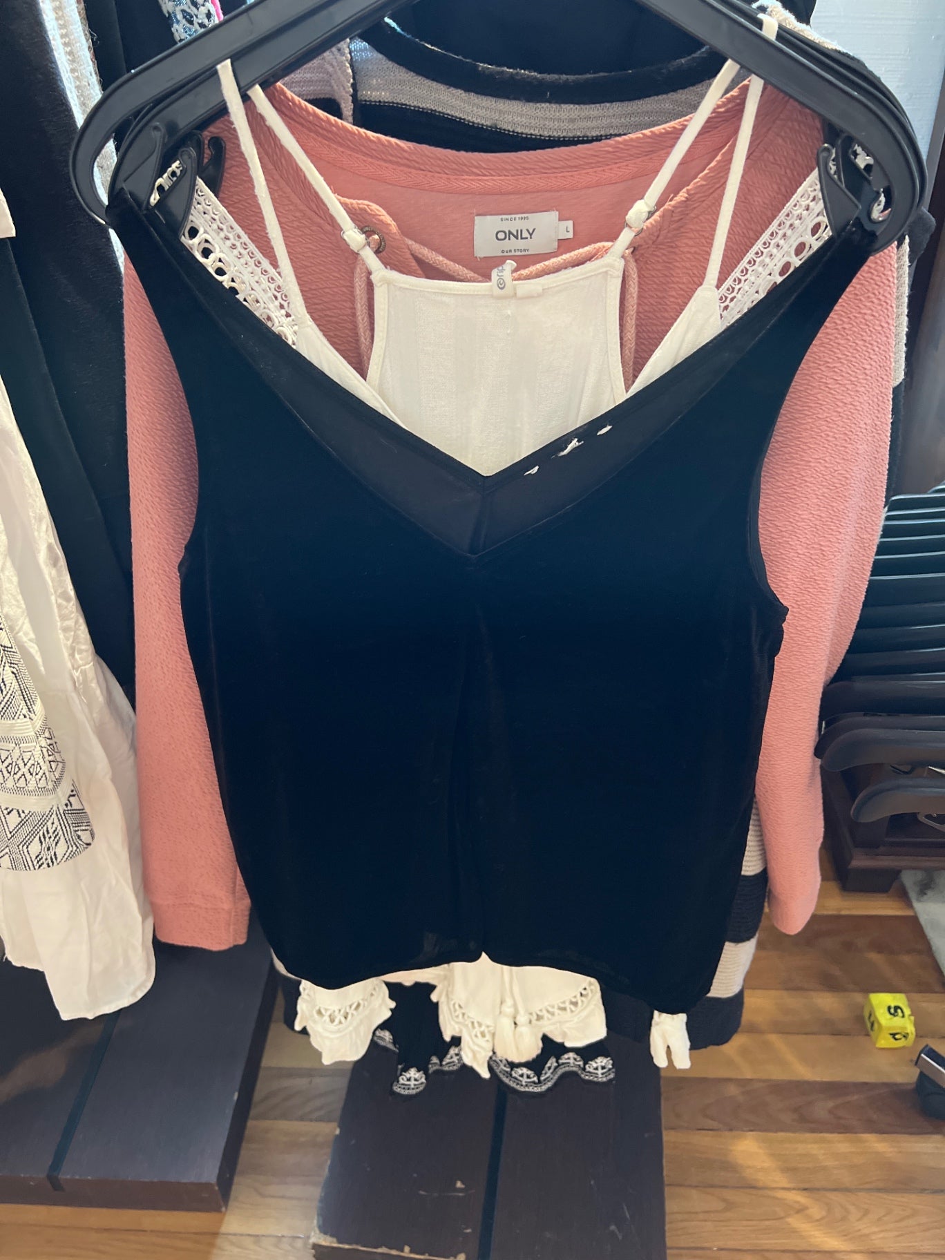 Samt Shirt Schwarz