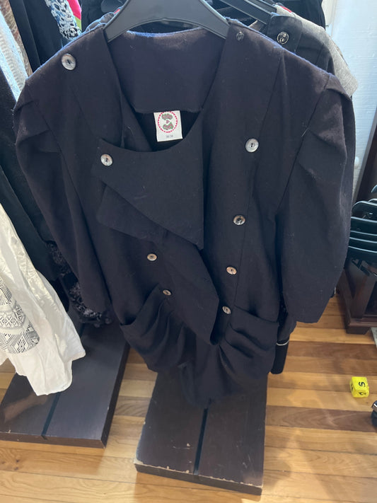 TRUE VINTAGE! Free & Easy Langes Blusenoberteil Schwarz