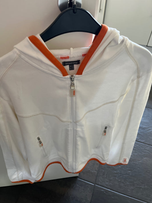 Street One Sweatjacke Weiß und Orange
