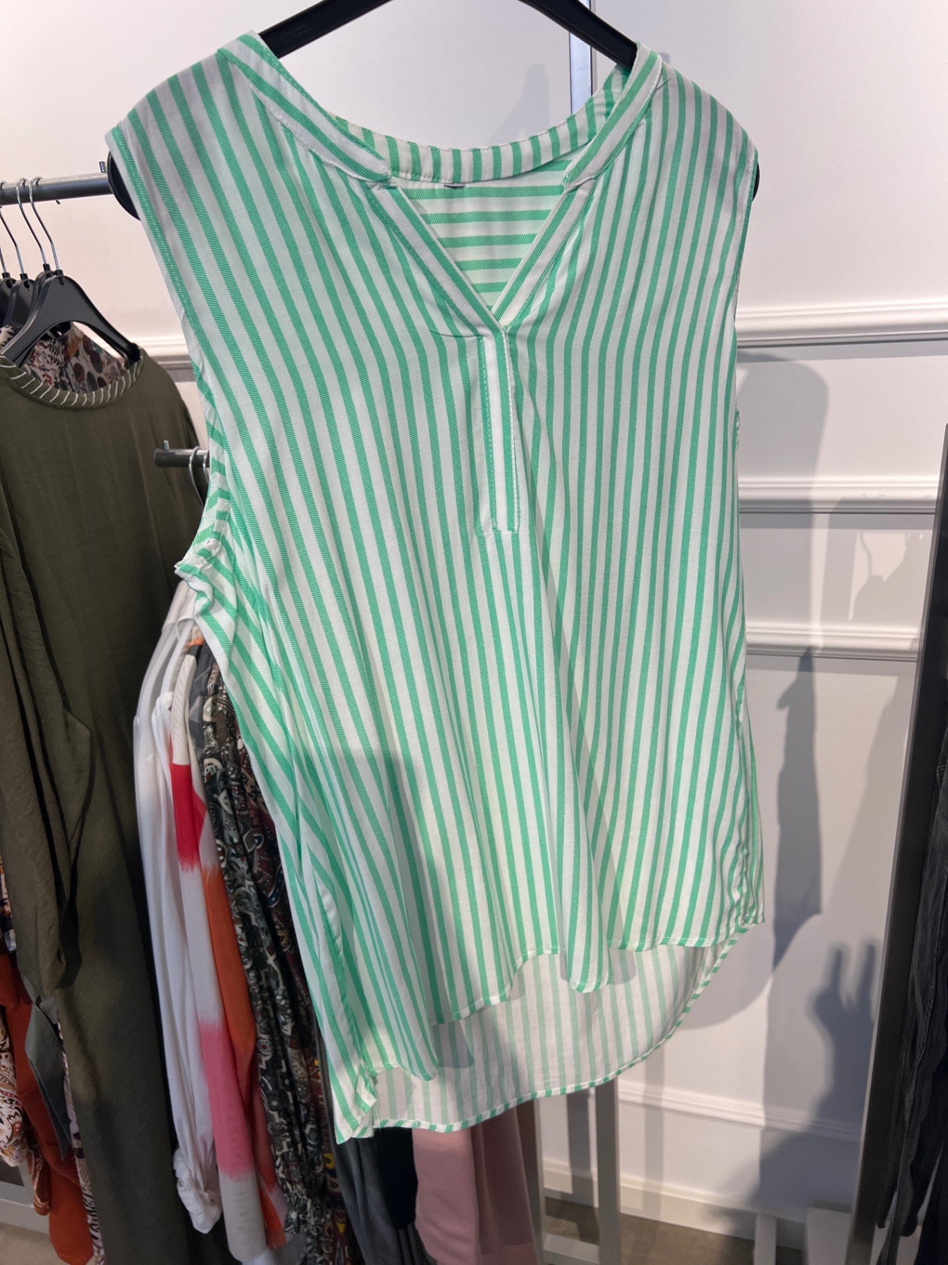 Unbekannt Bluse Grün und Weiß