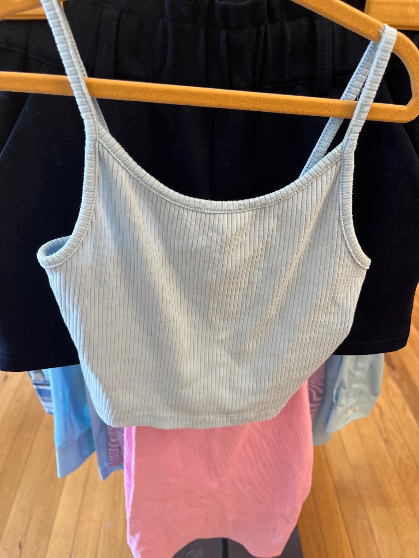 FB Sister Top, cropped Hellblau