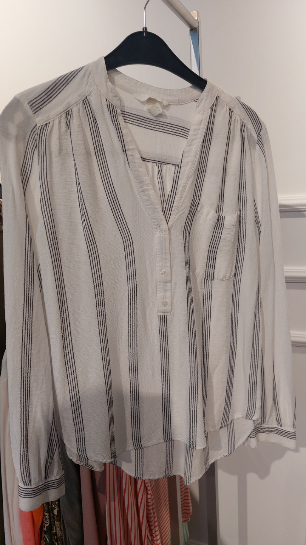 HM Bluse Weiß mit schwarzen Streifen