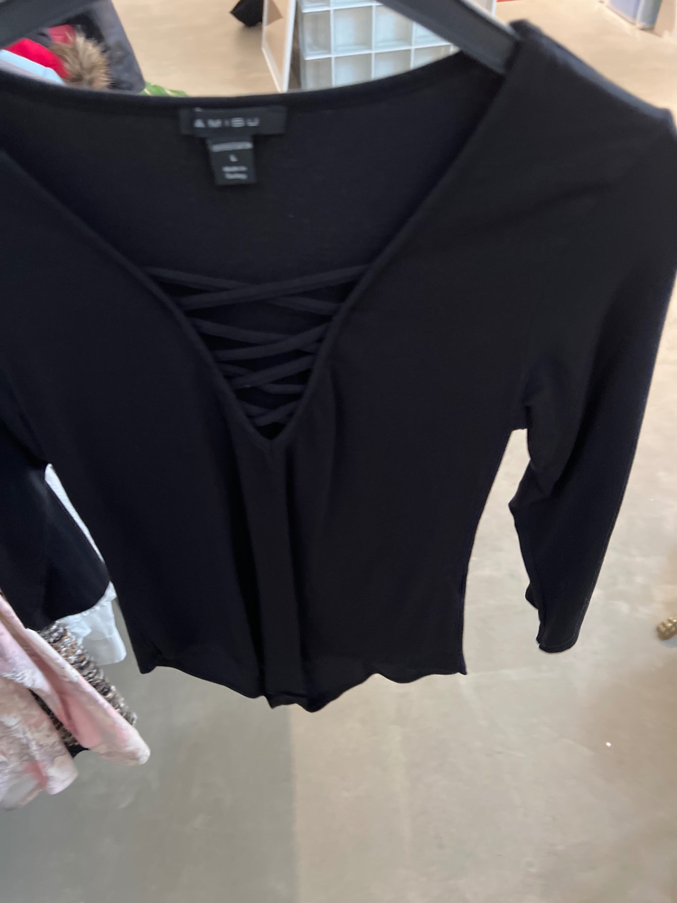 Amisu Bluse Schwarz