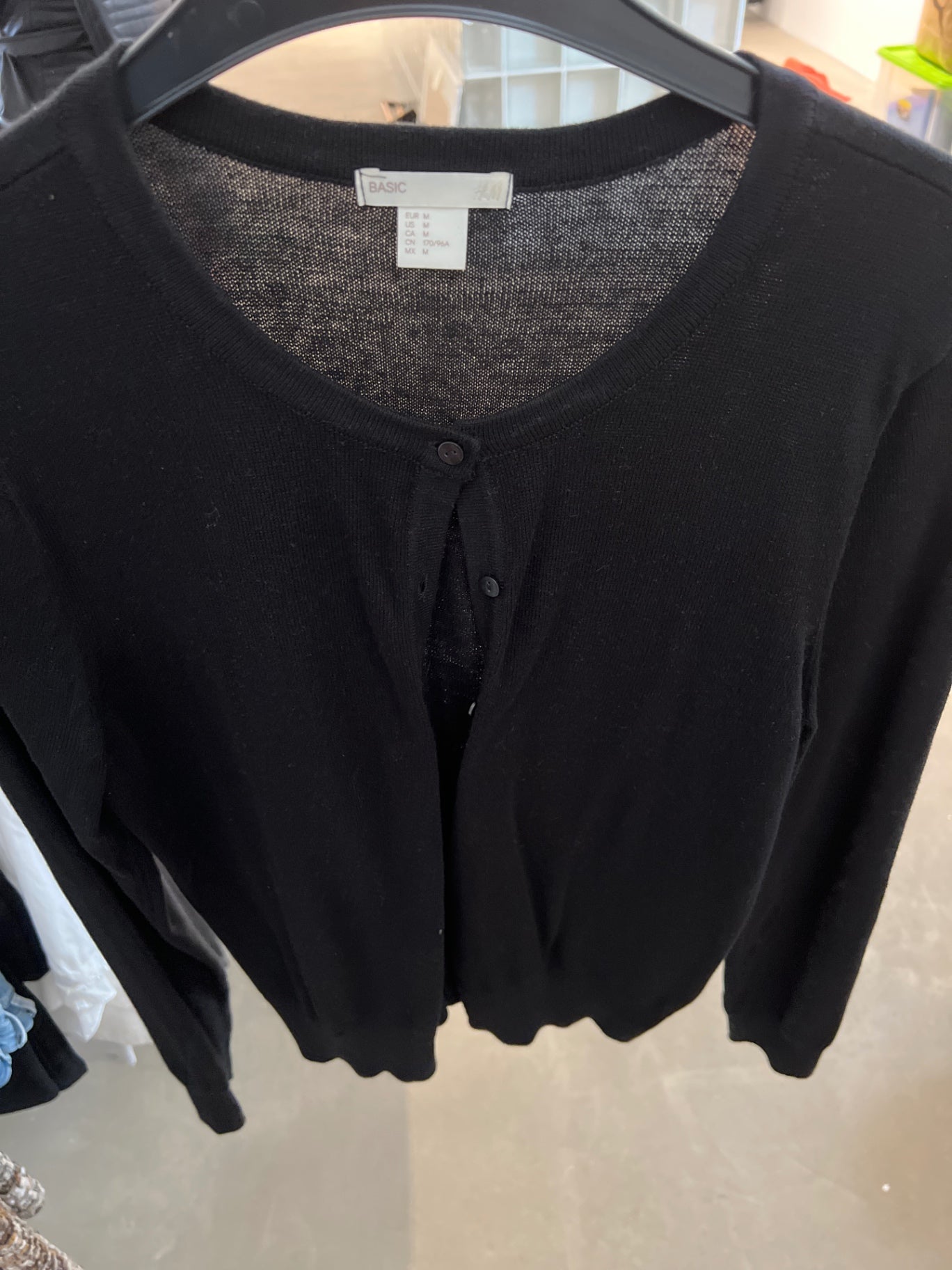 H&M BASIC Strickjacke Schwarz