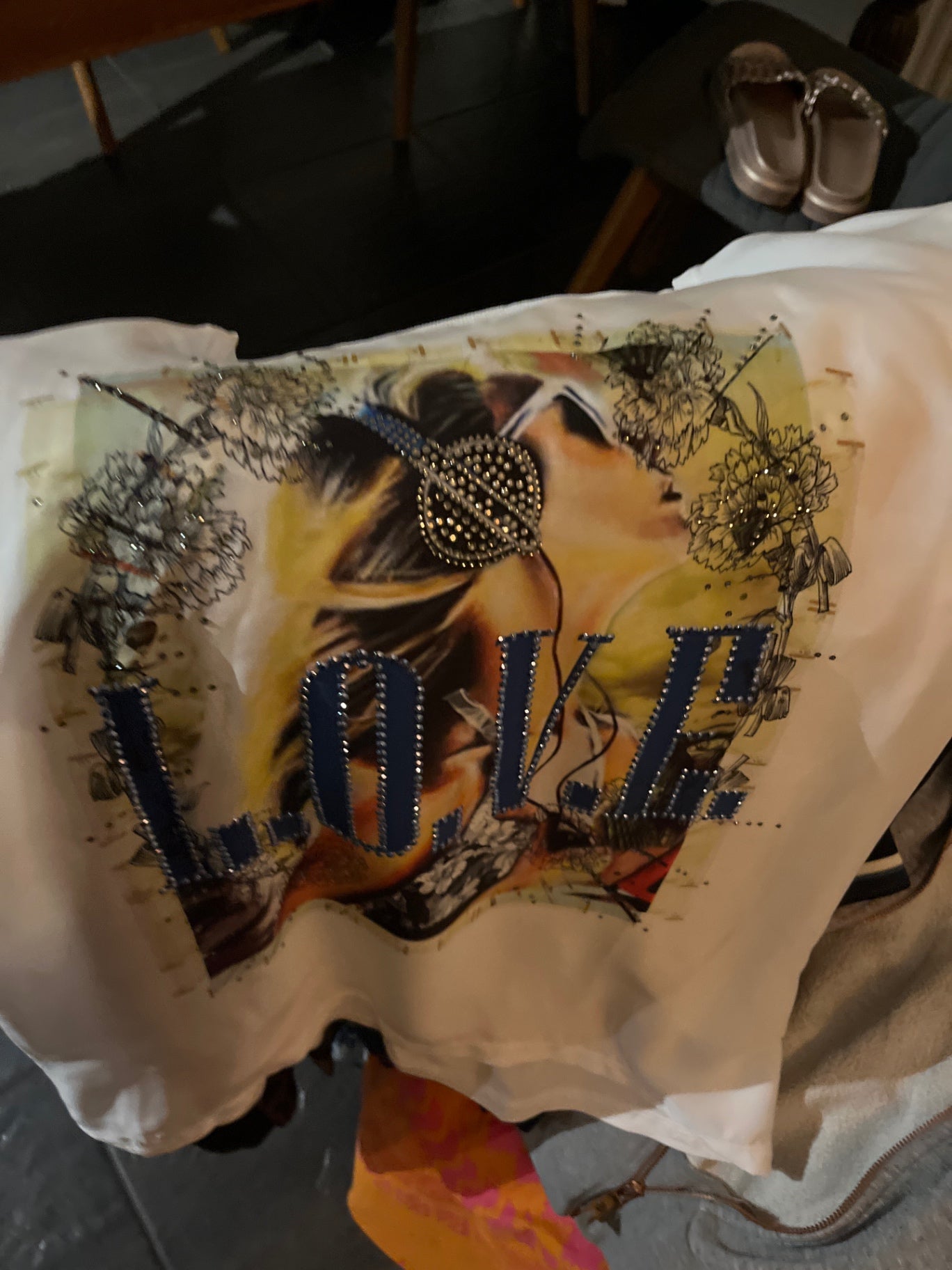 rich&royal T-Shirt Weiß,blau,Strassdruck