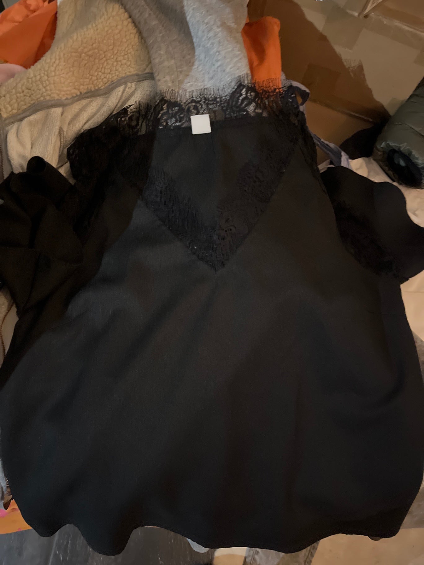 Unbekannt Bluse Schwarz, Spitze