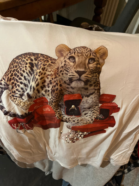 EAN13 collection T-Shirt Weiß, Leopard