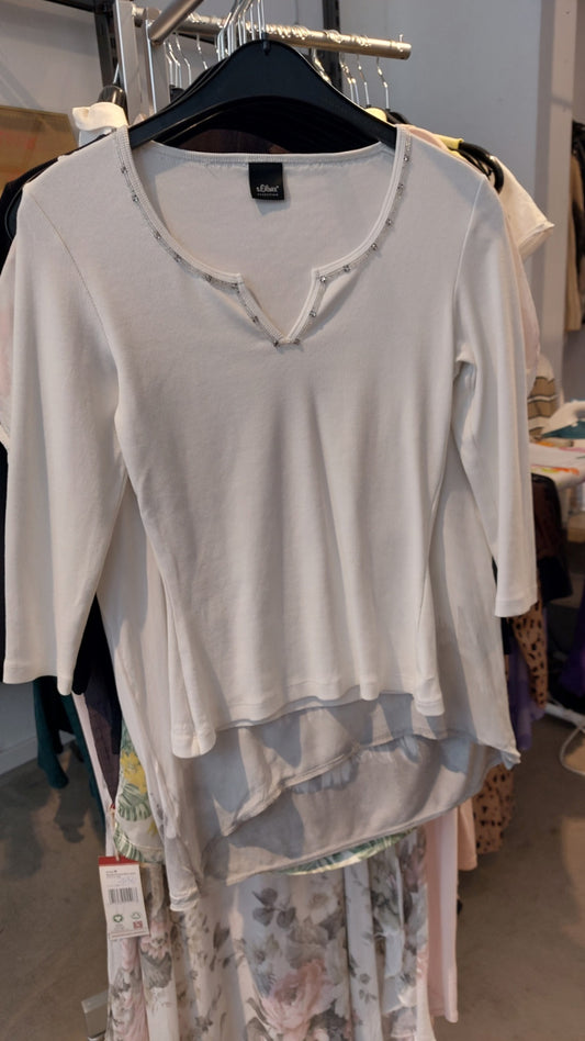 s.Oliver Langarmshirt Weiß
