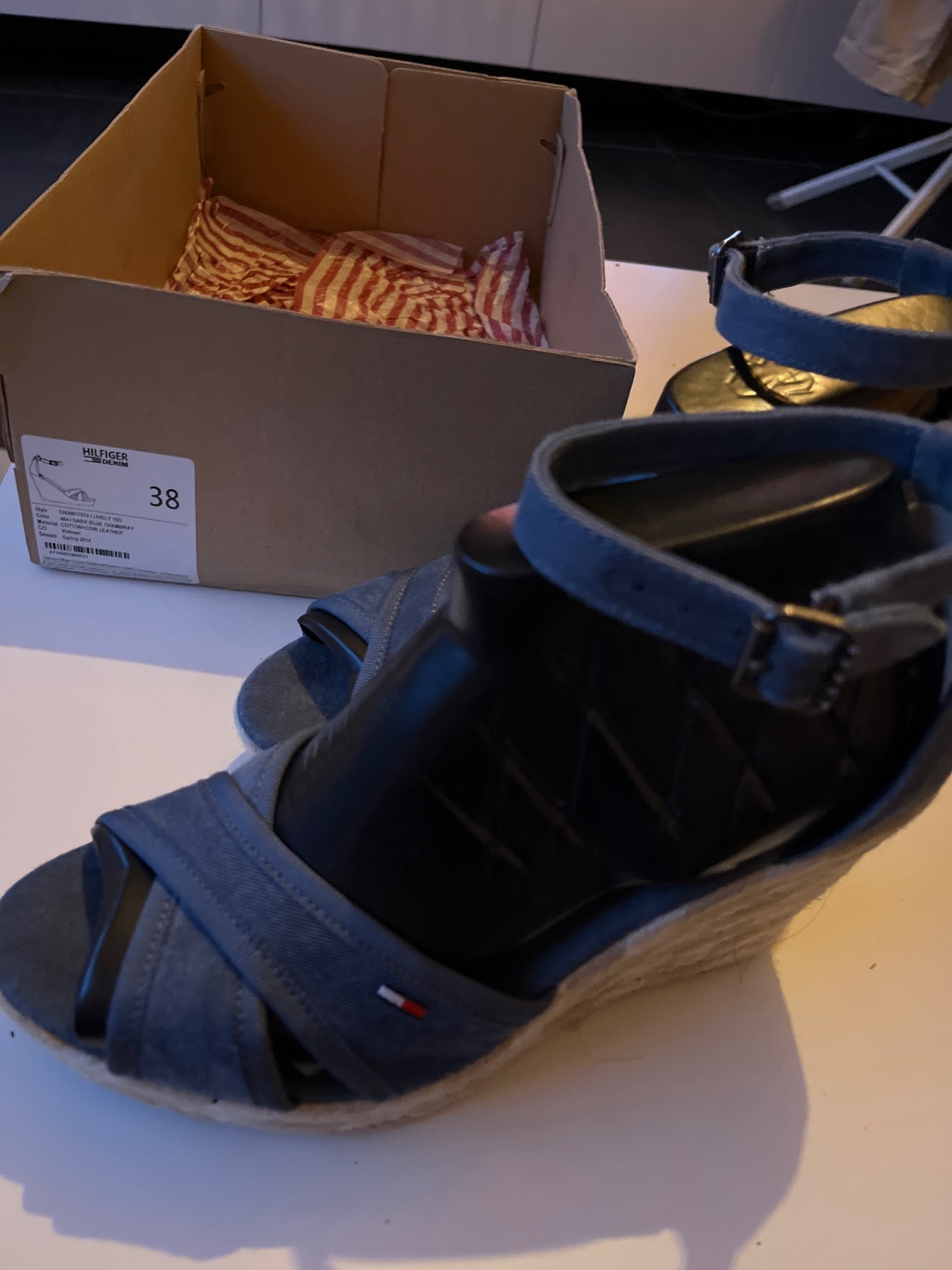 Tommy Hilfiger Sandalen, Keilabsatz  Blau,Jeans