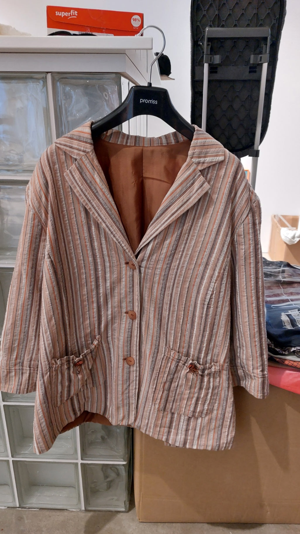 True Vintage  Jacke Mehrfarbig (Schwarz, Braun, Beige gestreift)