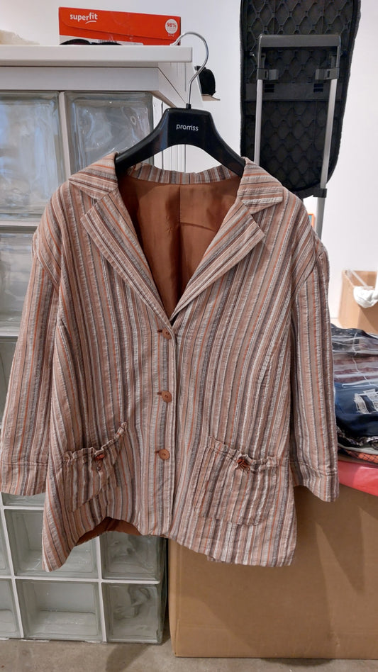 True Vintage  Jacke Mehrfarbig (Schwarz, Braun, Beige gestreift)