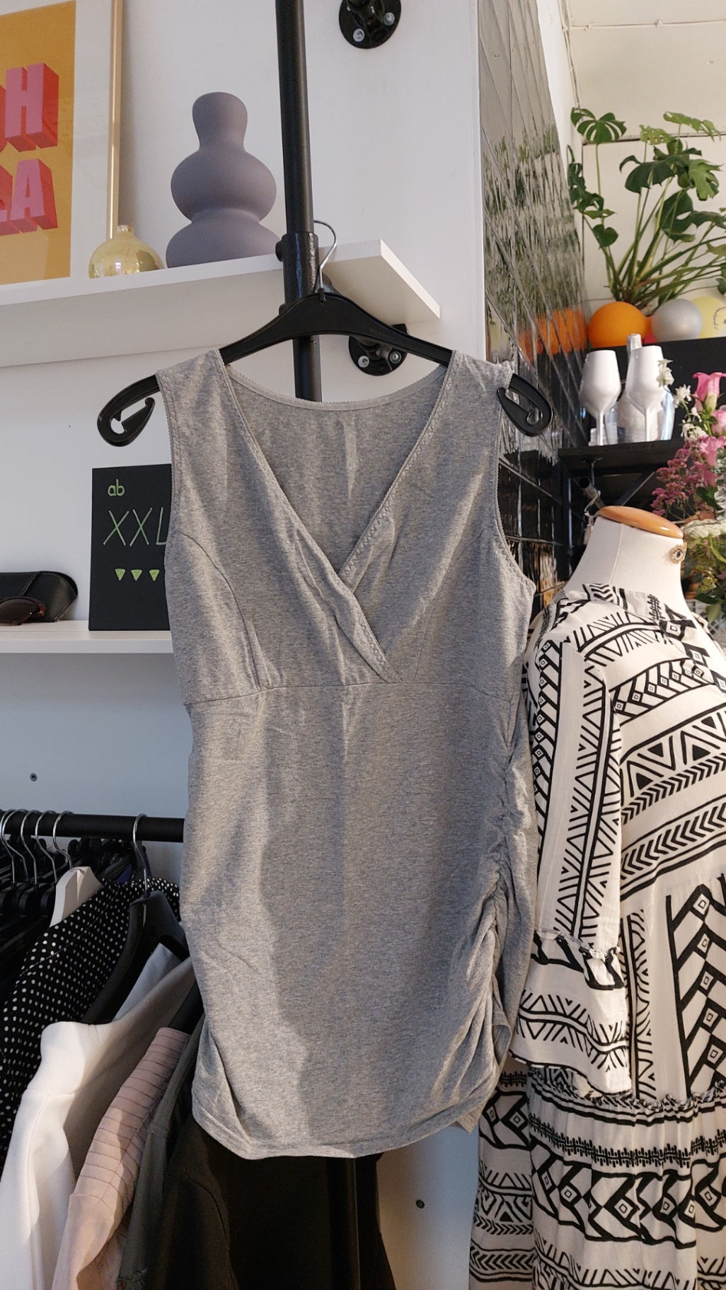 Unbekannt Umstands-Shirt Grau