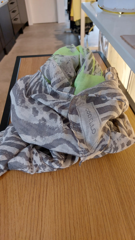 Codello Tuch  Schal Grau mit Neongelb
