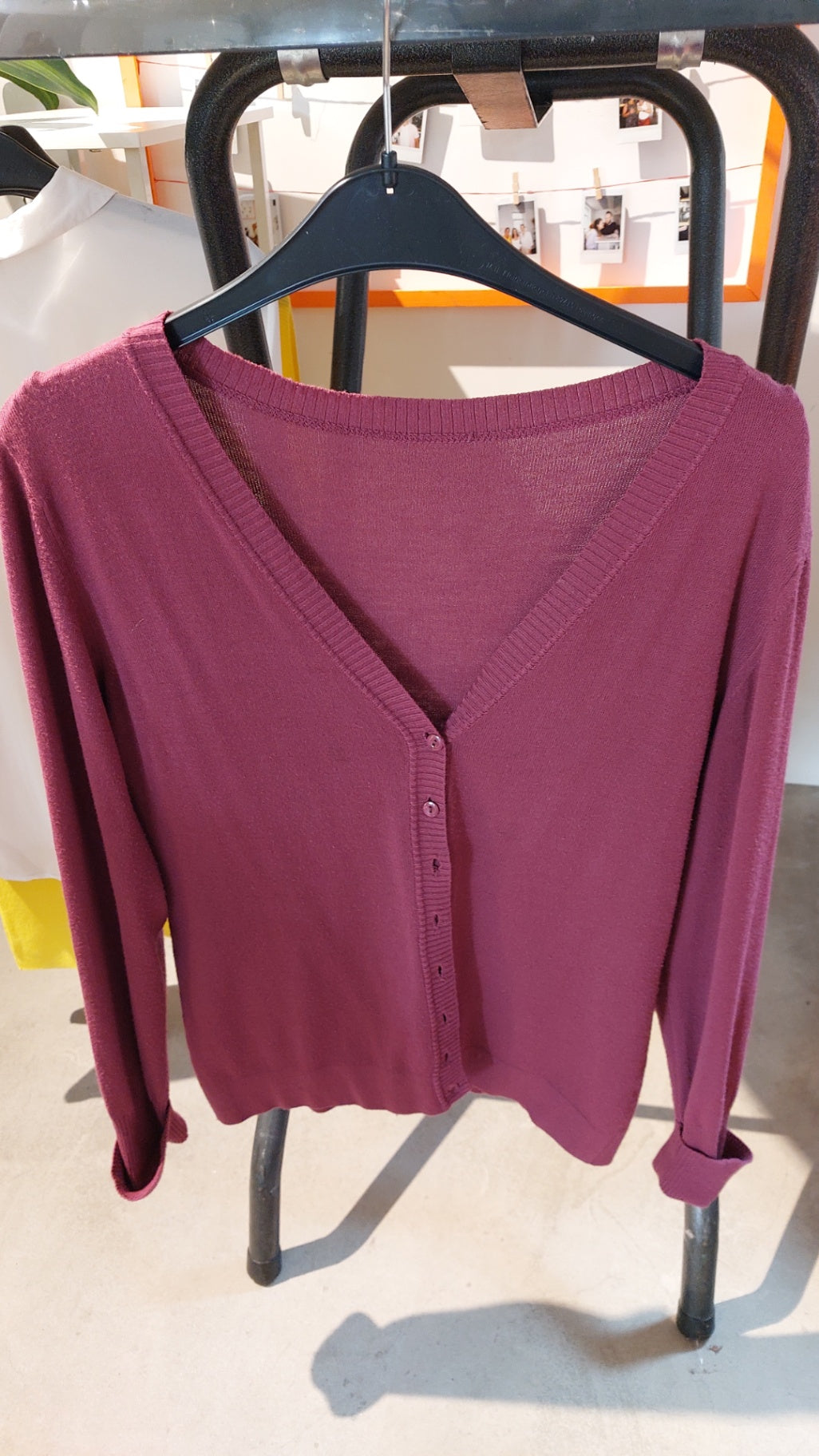 Unbekannt Strickjacke Weinrot