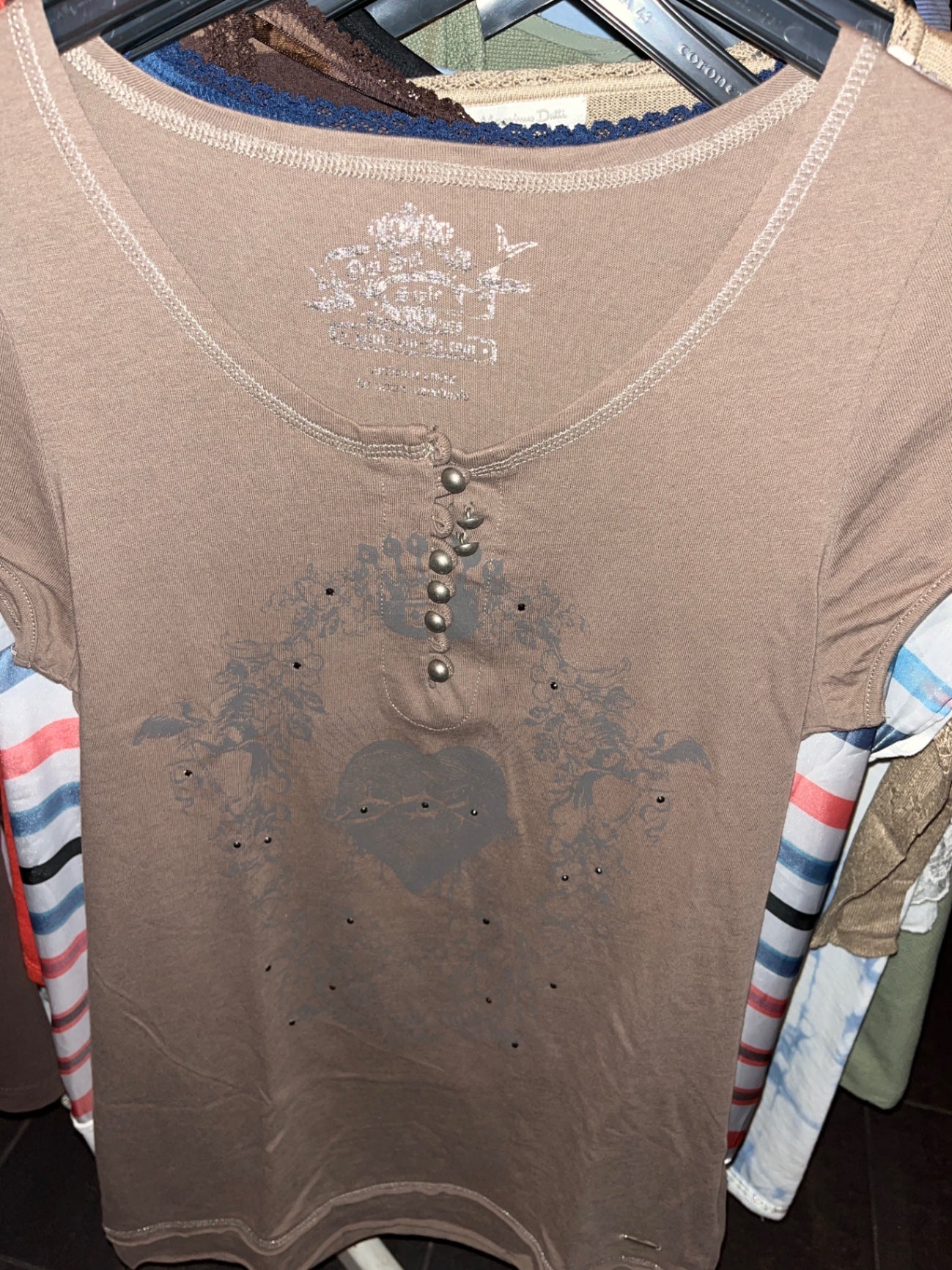 Oui set T-Shirt Braun