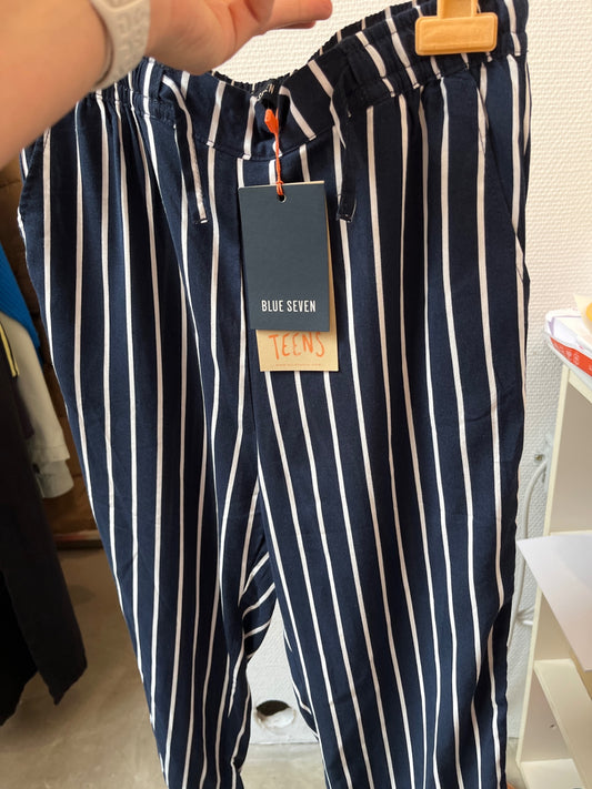Blue Seven Hose Blau und Weiß gestreift