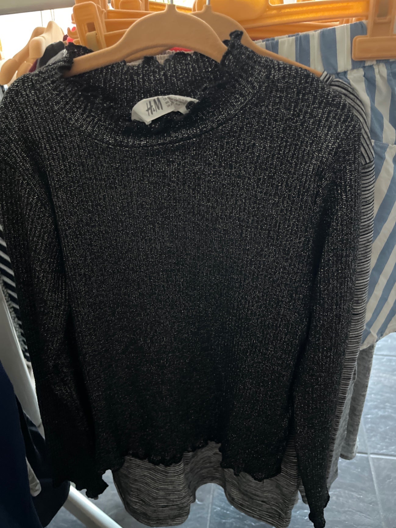 H&M Pullover Schwarz Glitzer