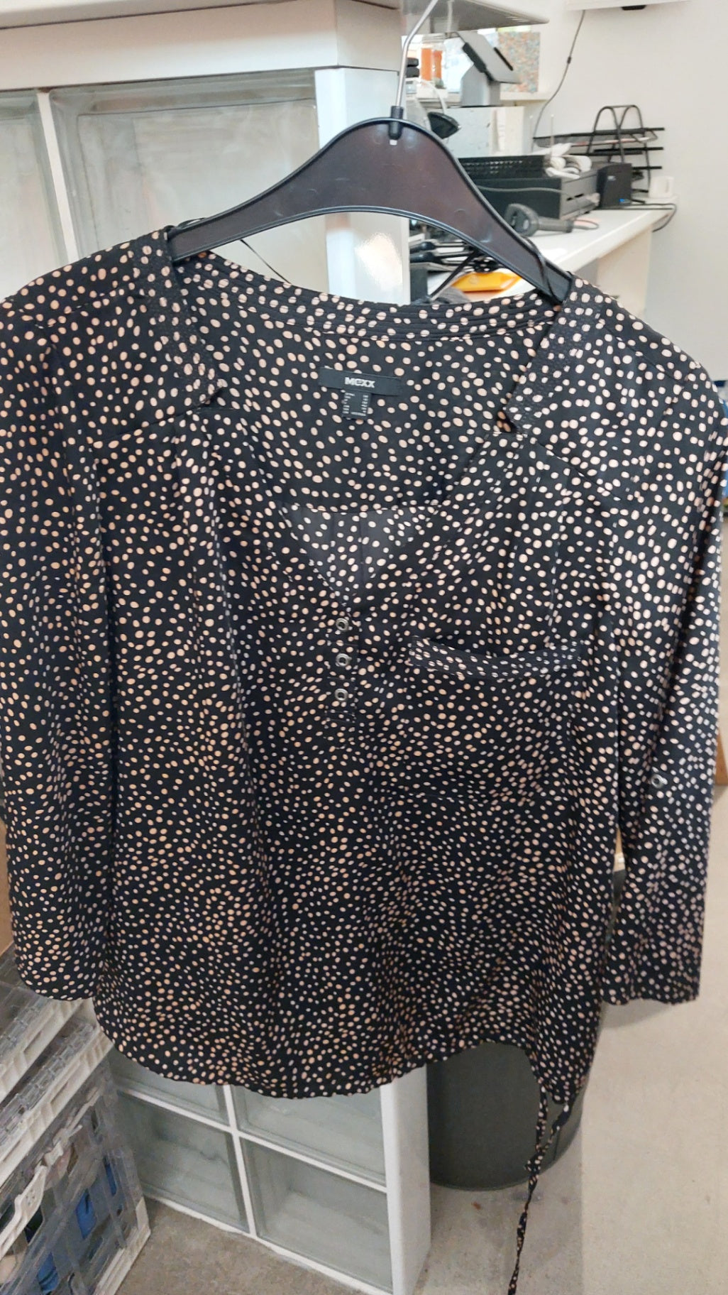Mexx Bluse Schwarz mit weißen Punkten