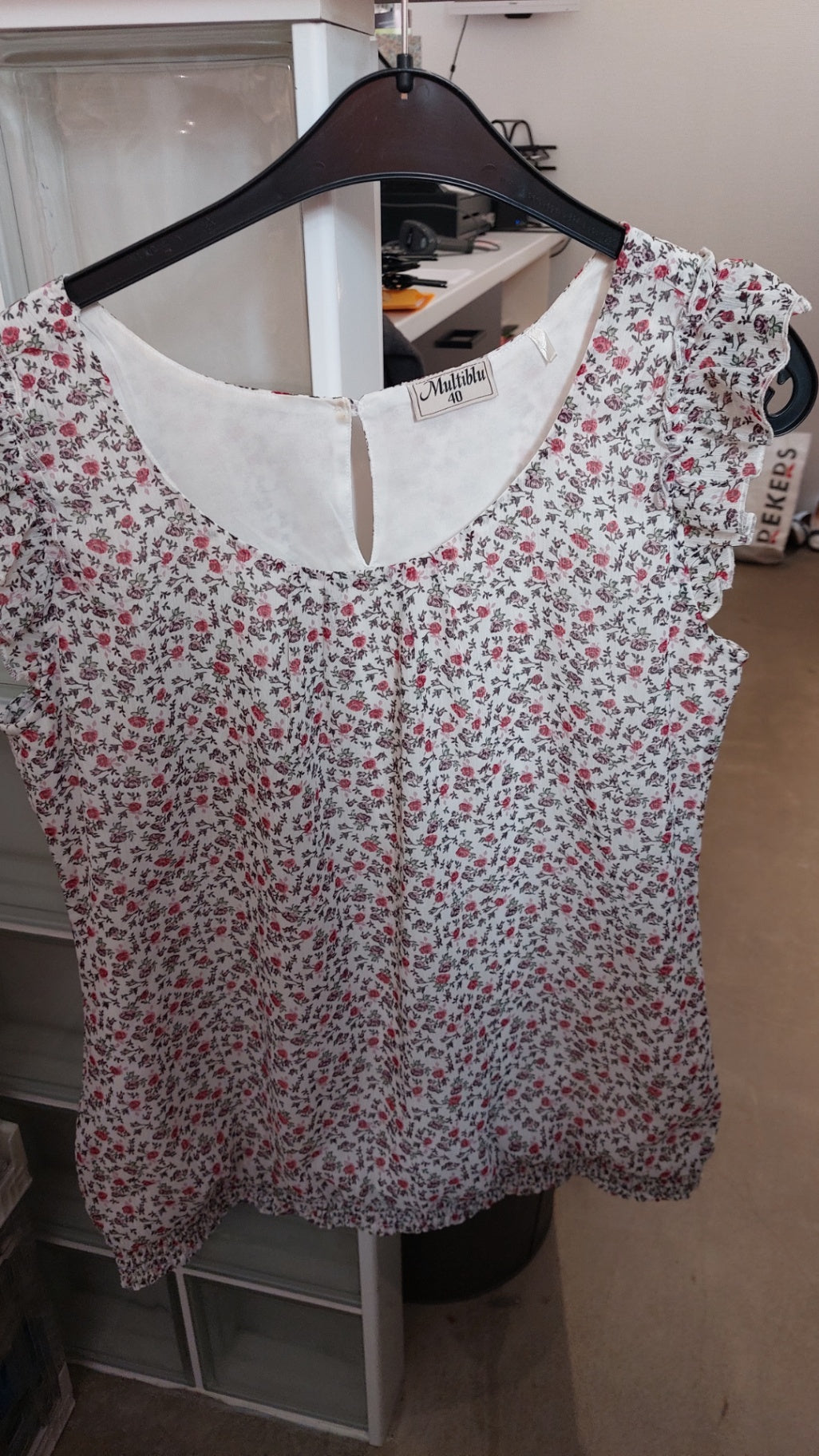 Multiblu Bluse Weiß mit Blumenmuster