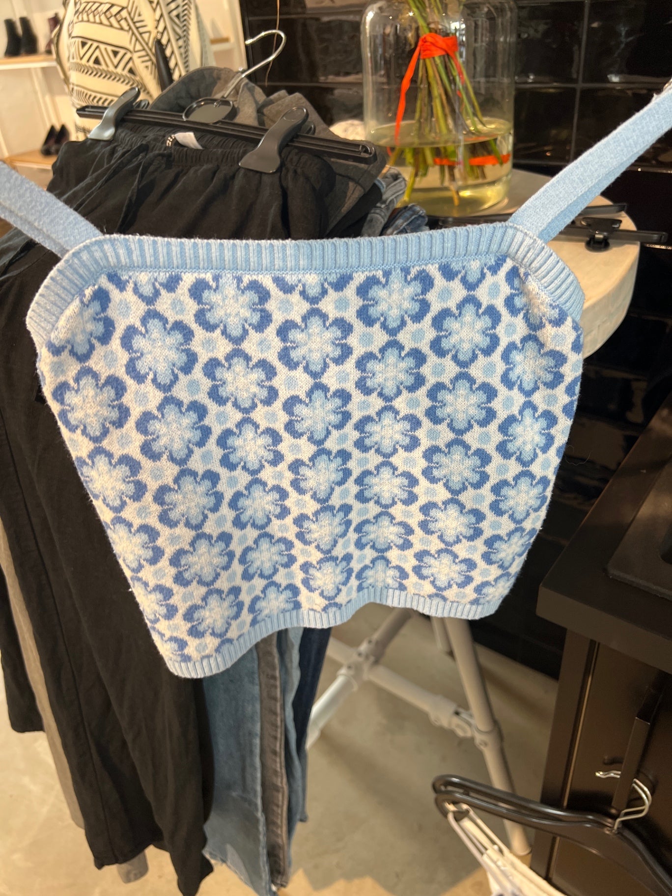 Unbekannt Tanktop Wolle Blau