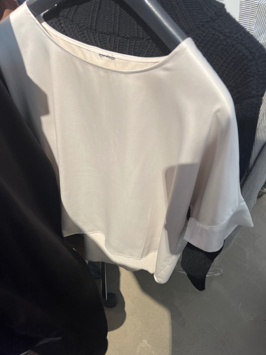 Satin Bluse Beige