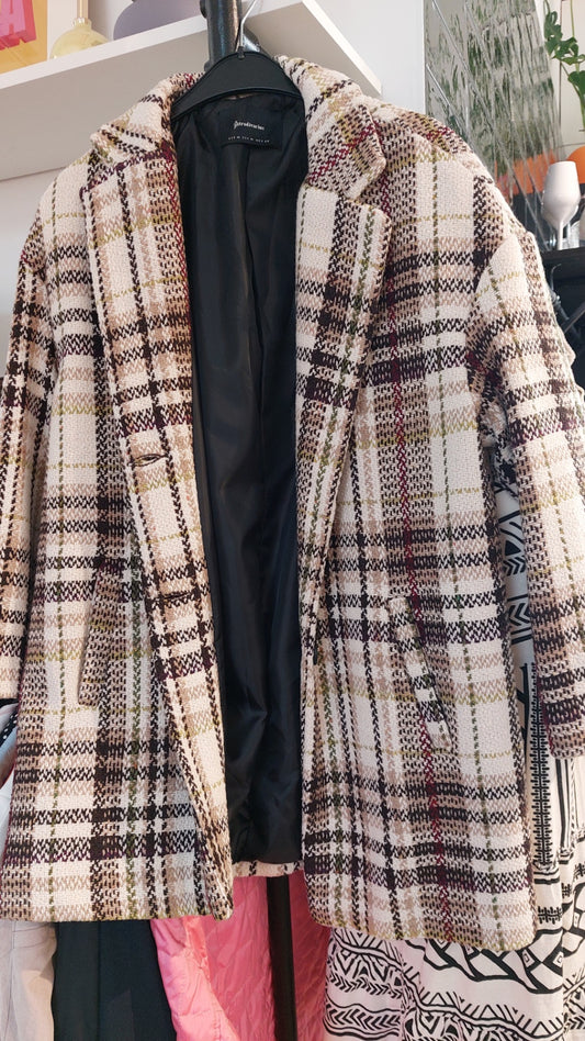 Stradivarius  Mantel Mehrfarbig mit Beige, Braun und Grün