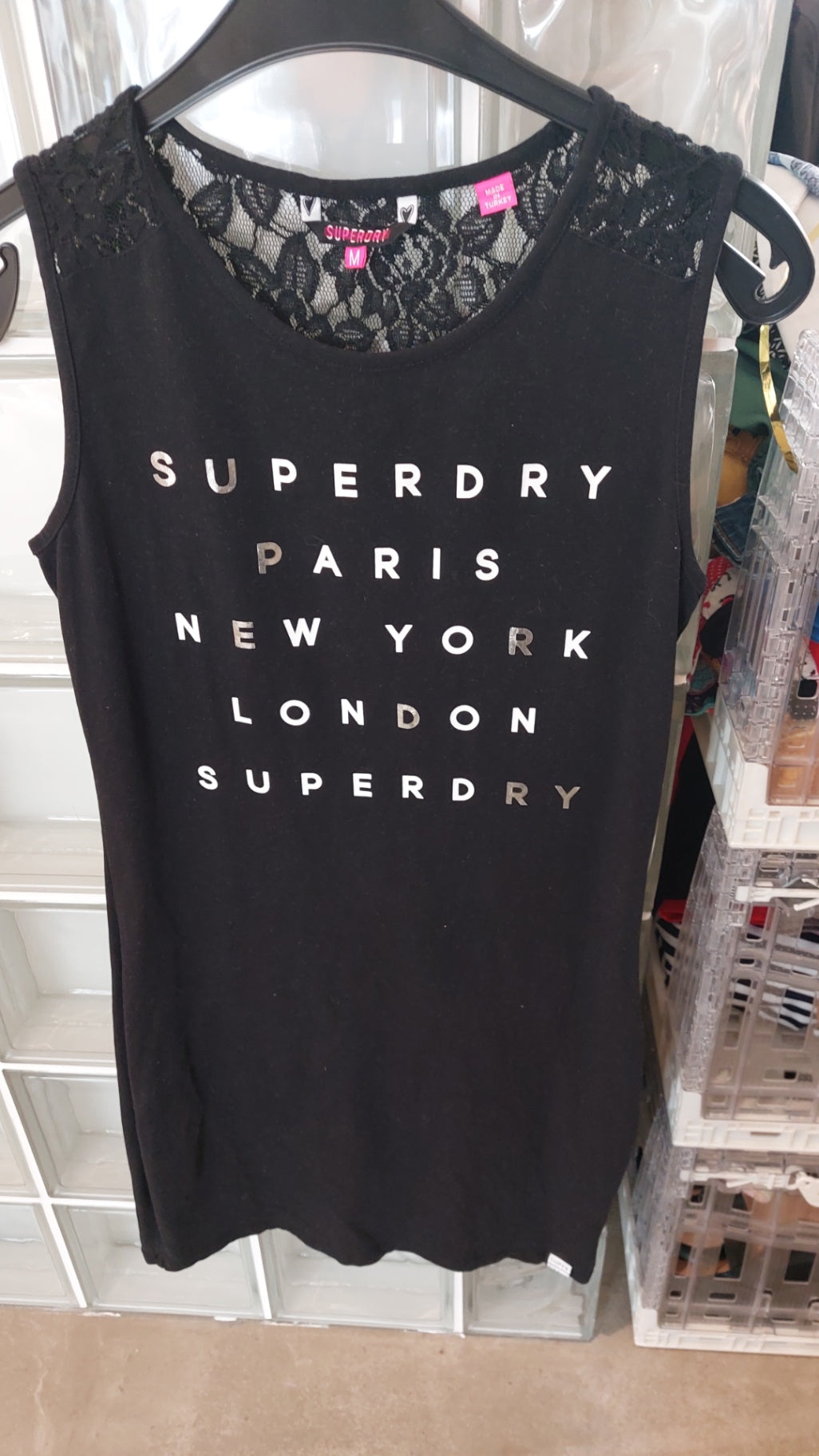Superdry Ärmelloses T-Shirt Schwarz