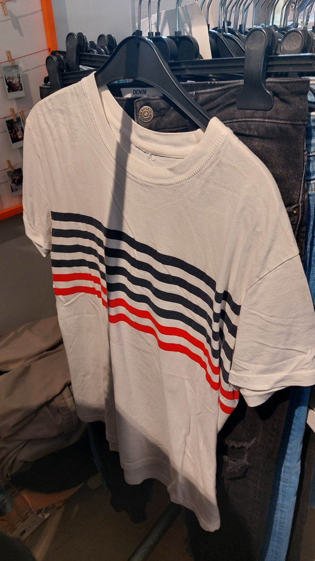 H&M T-Shirt Weiß Streifen