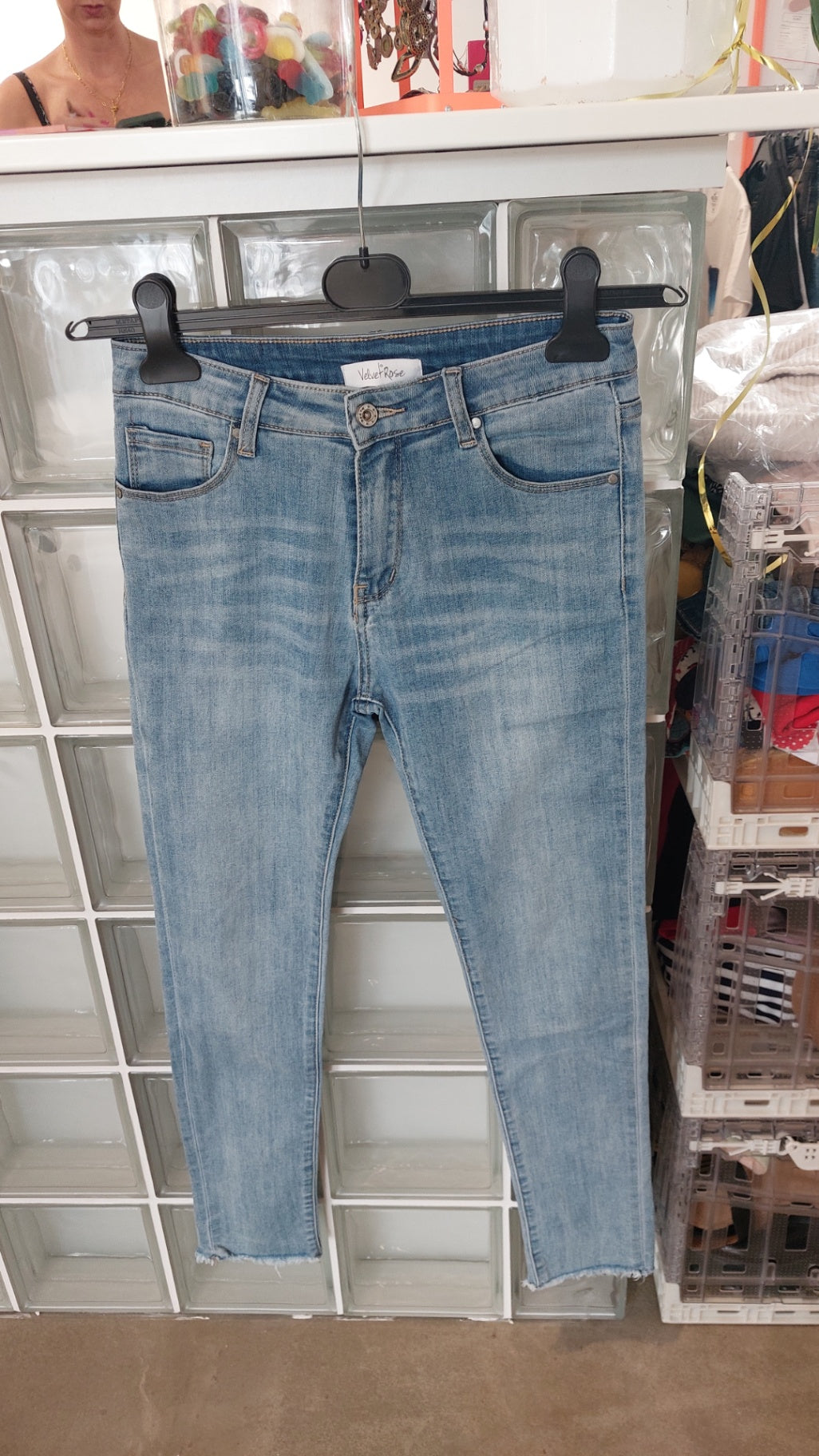 Velvet Rose Jeans Blau