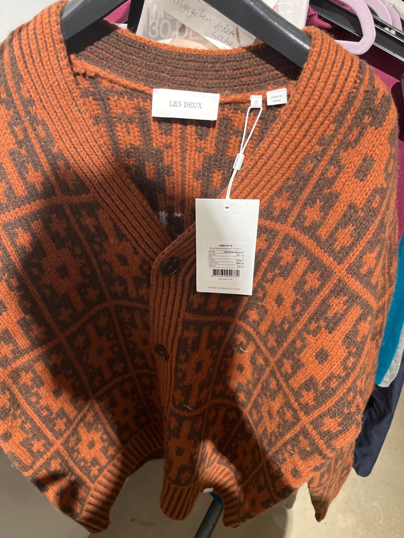 Les Deux, NEUPREIS 229€ Cardigan Orange und Braun