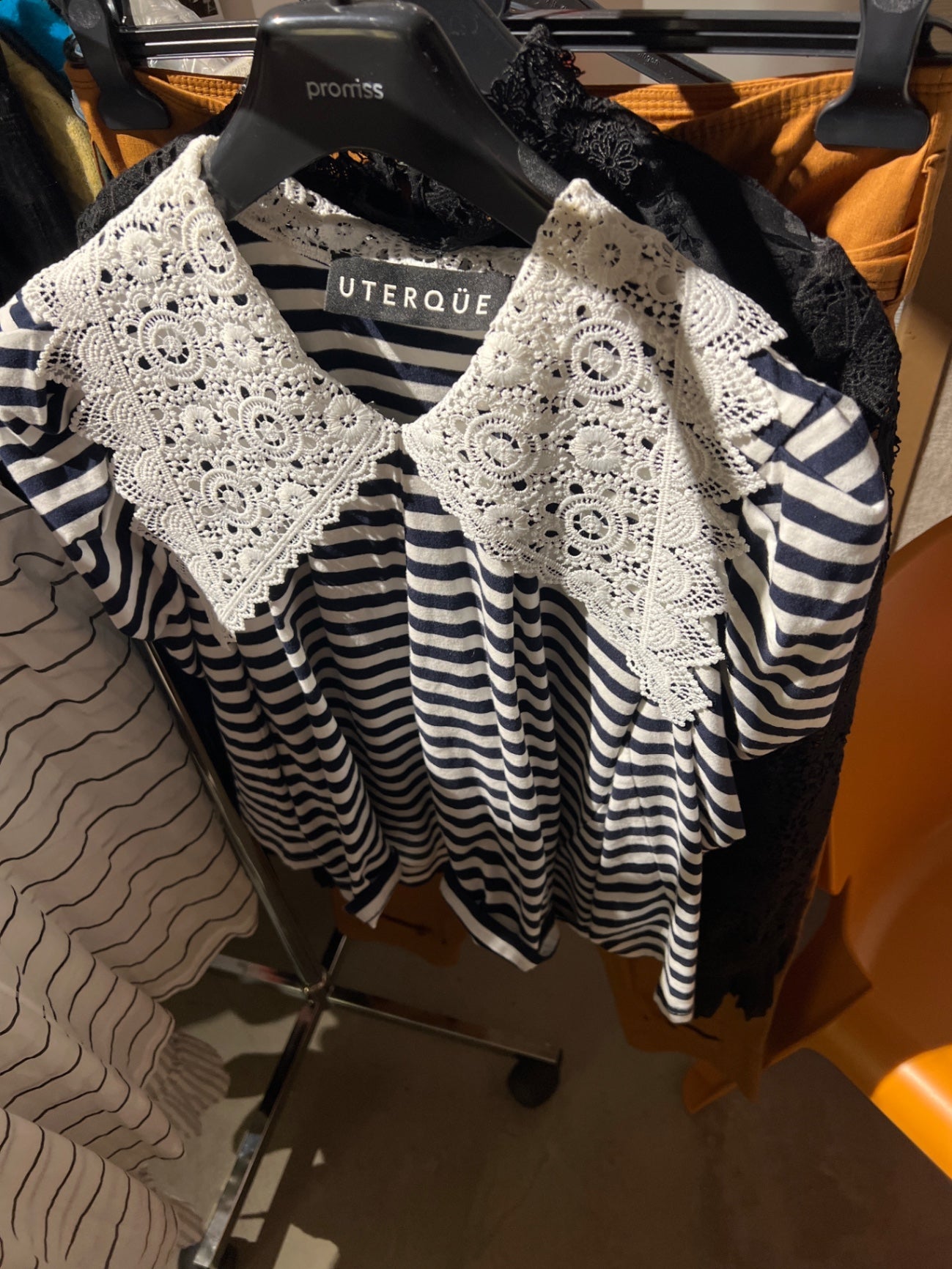 Uterque Bluse Schwarz-Weiß gestreift