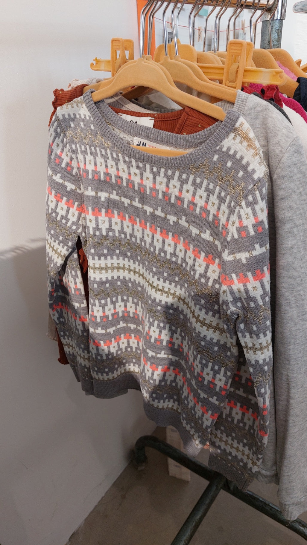 H&M Pullover Grau, Weiß, Pink und Gold