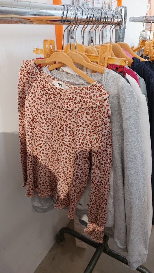 C&A Langarmshirt Rosa mit Leopardenmuster