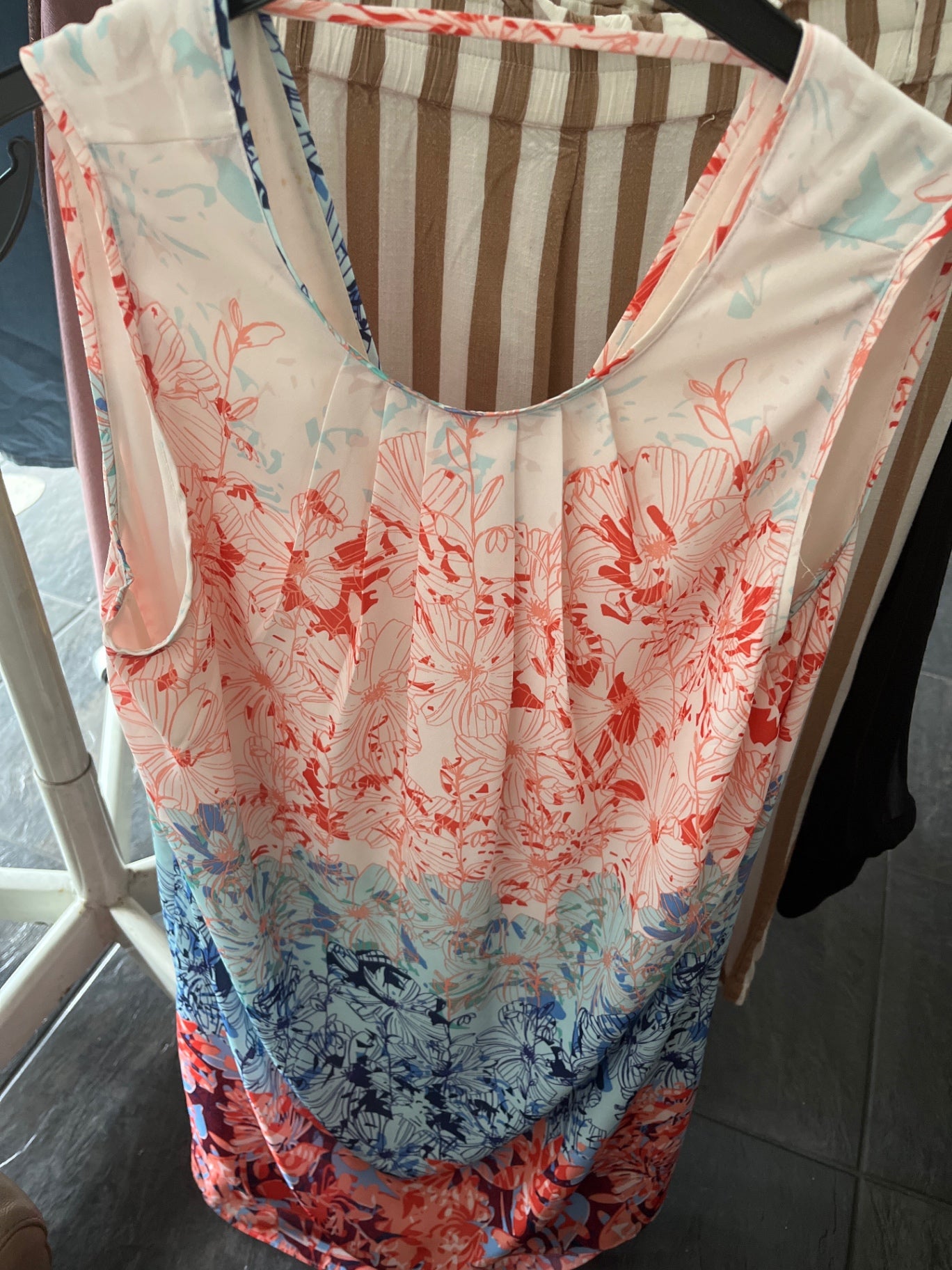 H&M Kleid Mehrfarbig (Weiß, Rot, Blau)