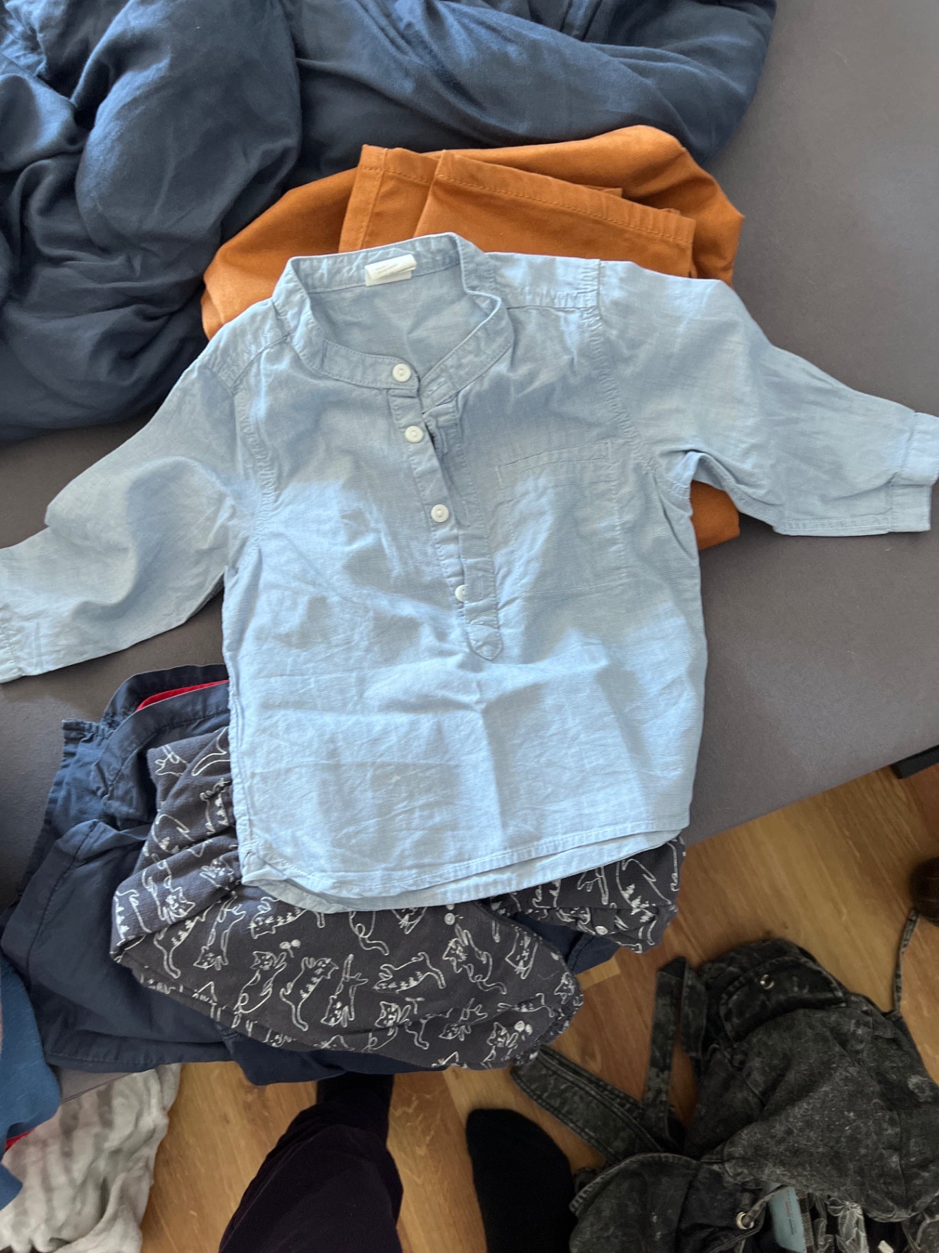 H&M Hemd Hellblau