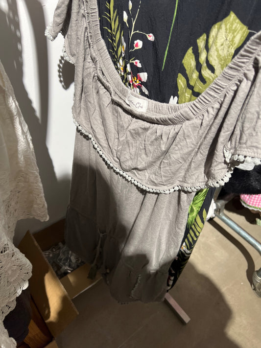 Cotton Club Kleid Grau