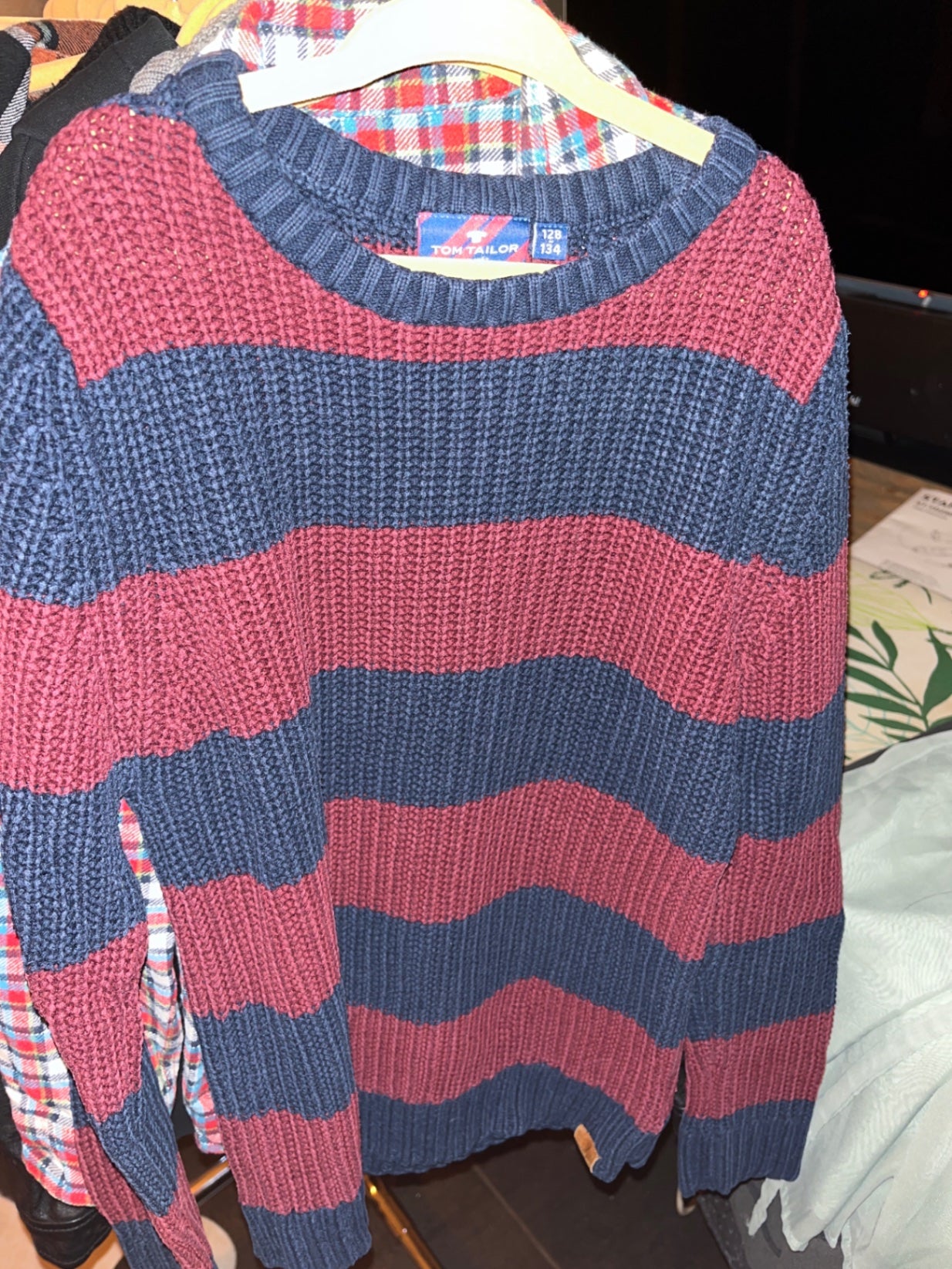 Tom Tailor Pullover Weinrot und Dunkelblau