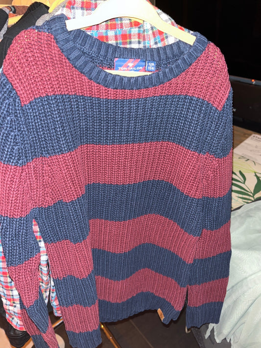 Tom Tailor Pullover Weinrot und Dunkelblau